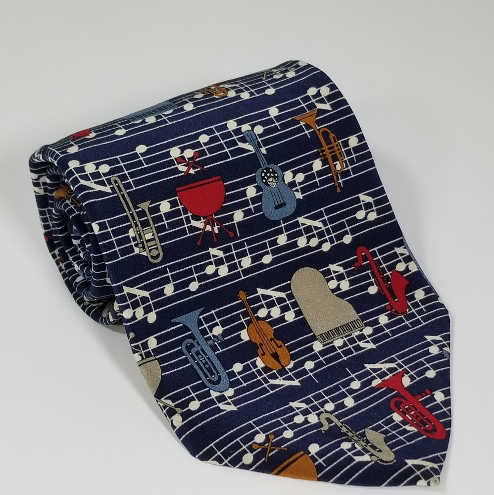 Music Themed 100% Silk Tie by Vicky Davis